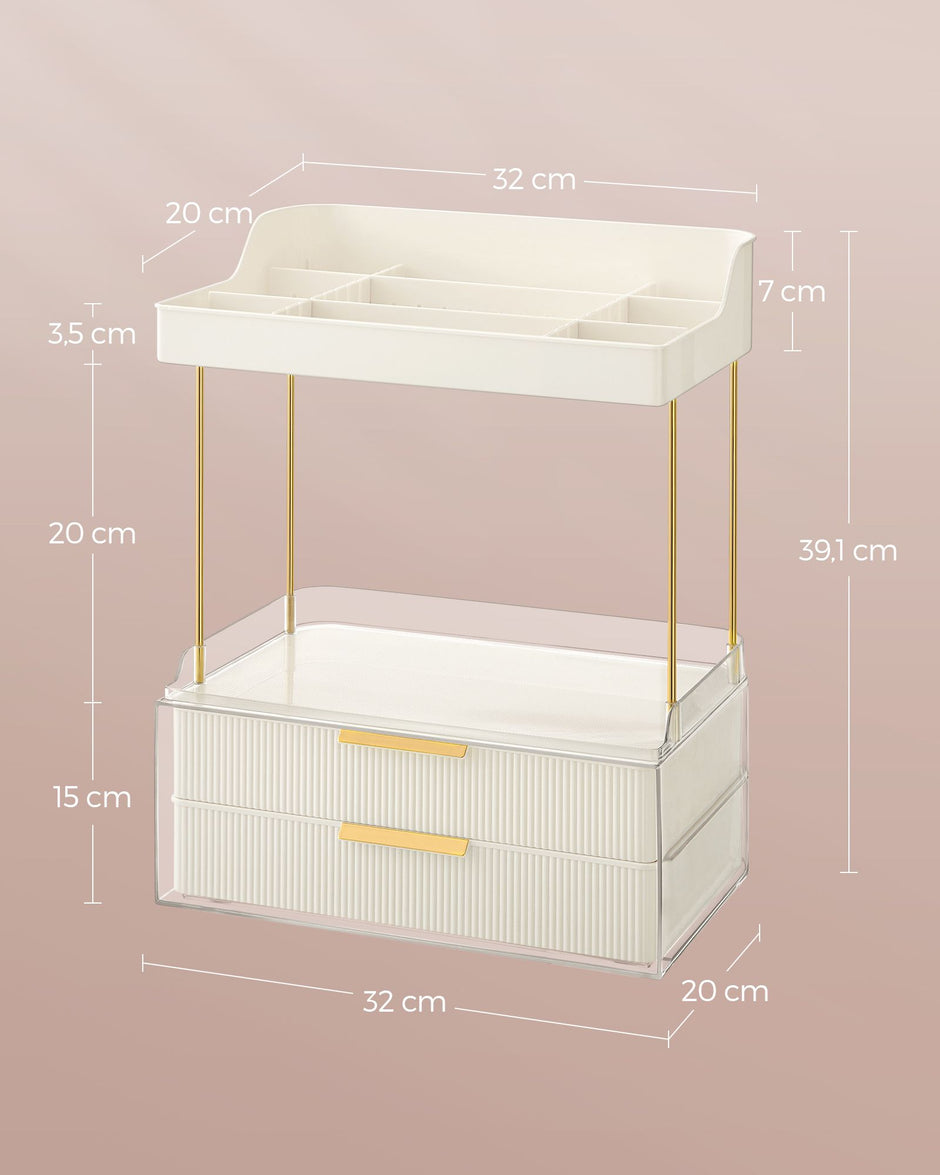 Make-up-Organizer 4 Stufen 20 x 32 x 39,1 cm, Wolkwit