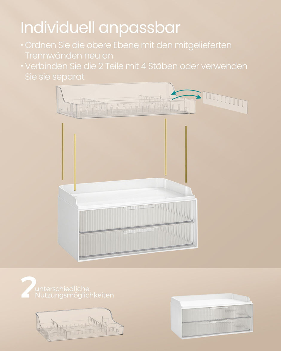 Make-up-Organizer 4 Stufen 20 x 32 x 39,1 cm, transparent
