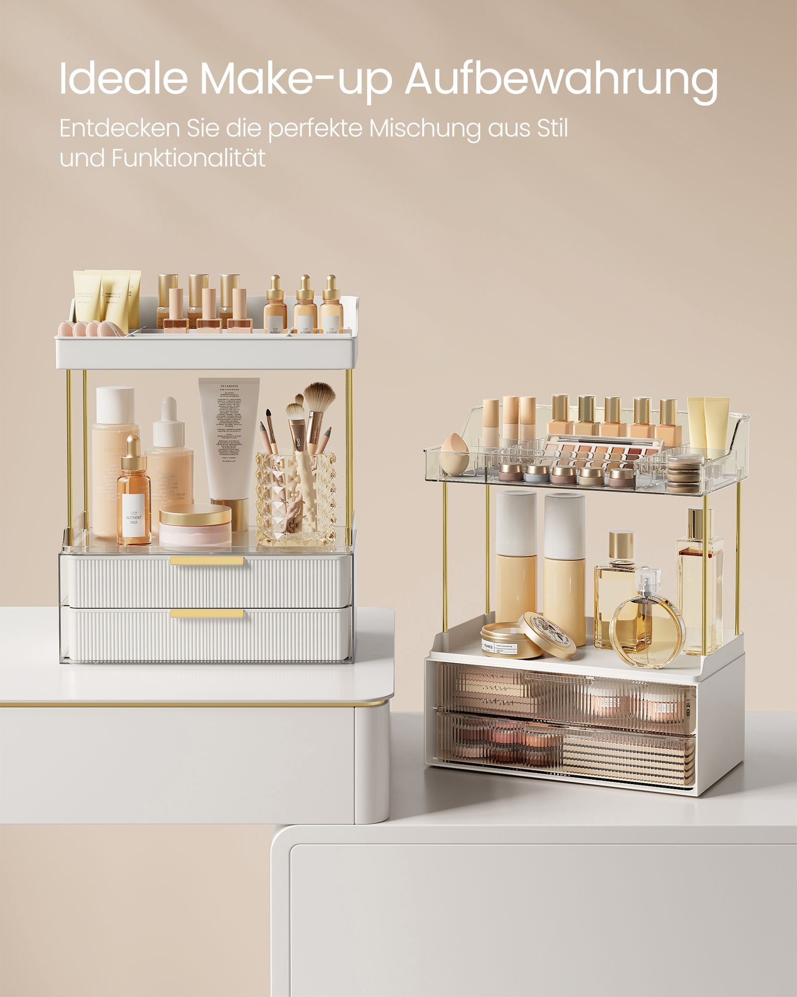 Make-up-Organizer 4 Stufen 20 x 32 x 39,1 cm, transparent