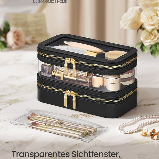 Make-up-Tasche mit Schmuckschachtel-Tintenschwarz