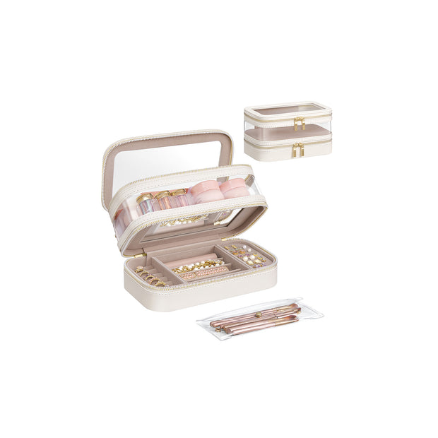 Make-up-Tasche mit Schmuckschachtel Wolk weiß