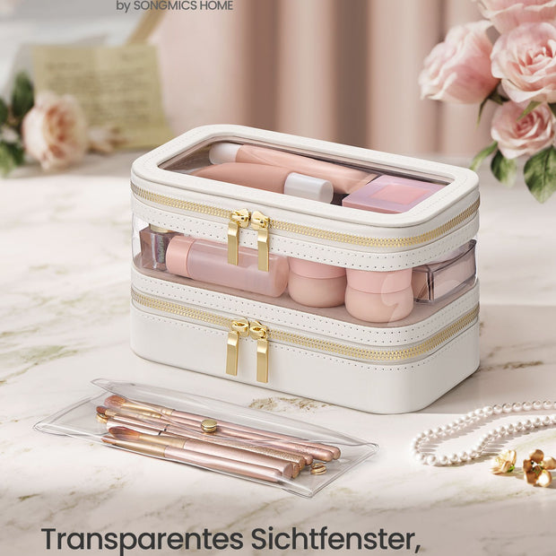 Make-up-Tasche mit Schmuckschachtel Wolk weiß