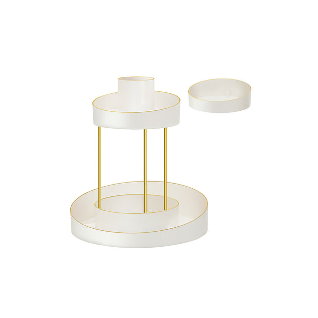 Make-up-Organisator rotatable mit zusätzlicher Schüssel mit goldfarben