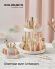 Make-up-Organisator rotatable mit zusätzlicher Schüssel mit goldfarben