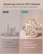 Make-up-Organisator rotatable mit zusätzlicher Schüssel mit goldfarben