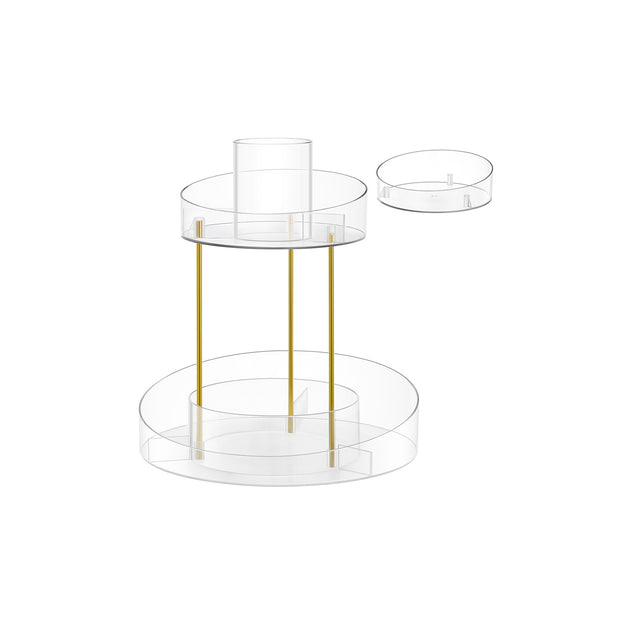 Make-up-Organizer mit zusätzlich transparentem Behälter drehen