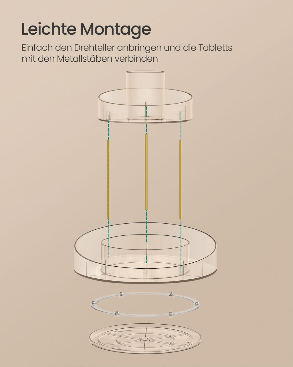 Make-up-Organizer mit zusätzlich transparentem Behälter drehen