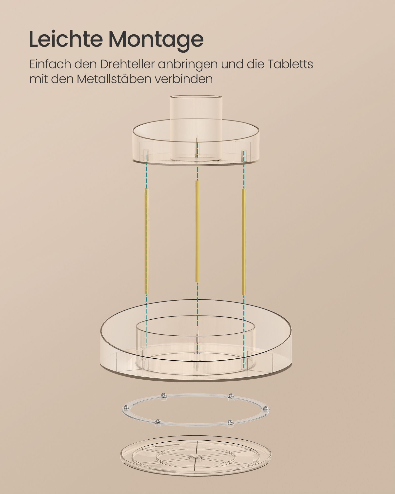 Make-up-Organizer mit zusätzlich transparentem Behälter drehen