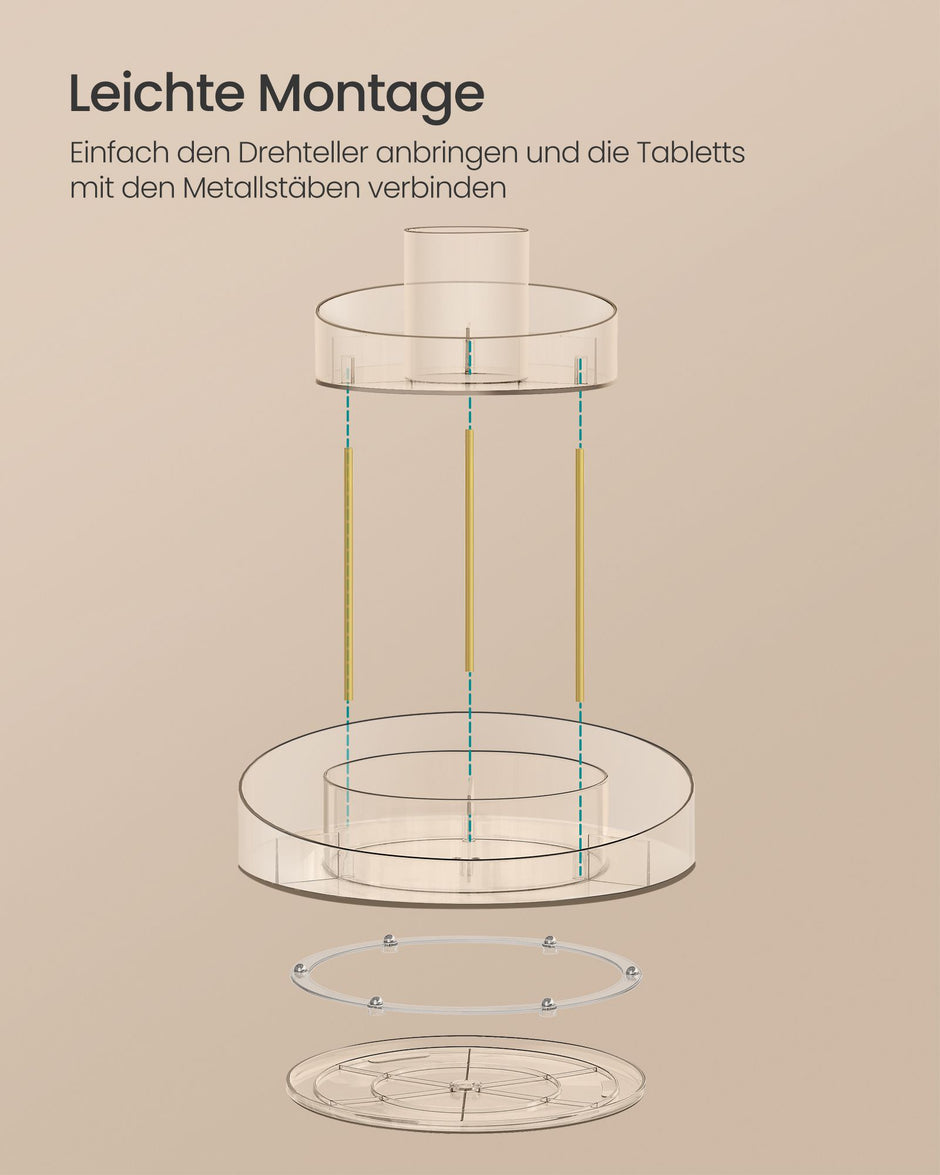 Make-up-Organizer mit zusätzlich transparentem Behälter drehen