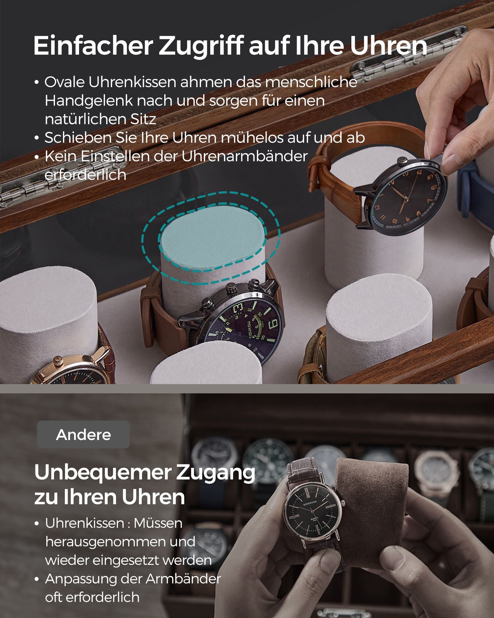 Watch Box-2 Level-7-Uhr-Kissen-Gift-Ideen-Koffinebraun