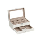 Watchbox - mit Schublade - 12 Uhren - Schmuckschachtel - Glasdeckel - Schwarz