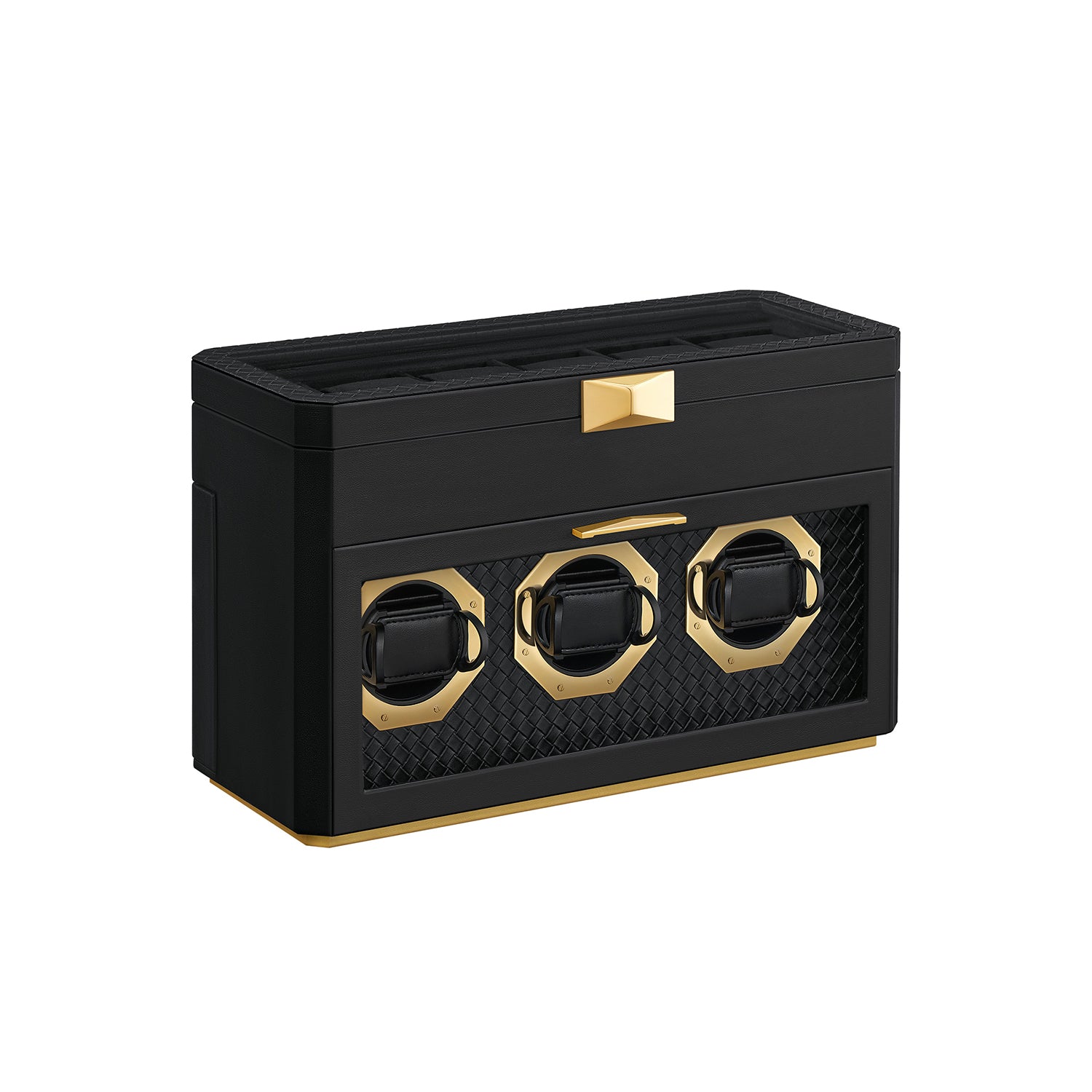 Beobachtungsschachtel - für 9 Uhren - mit Tintenschwarzglasfenster