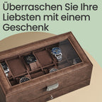 Watchbox mit Glasdeckel - 2 Schichten für 12 Uhren
