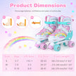 Justerbara – barnrullskridskor med storlekar och LED lyshjul, Quad Skates L – 4 2 – Rosa