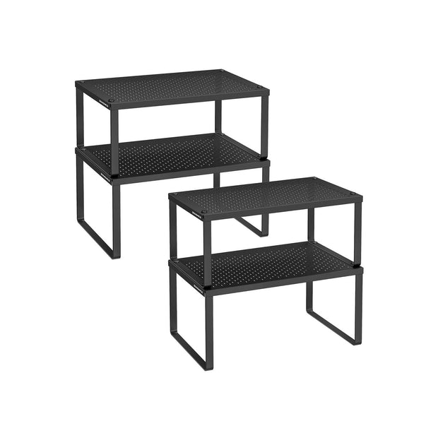 Kräuterregal -Set von 4 erweiterbaren und stapelbaren Tinten schwarz