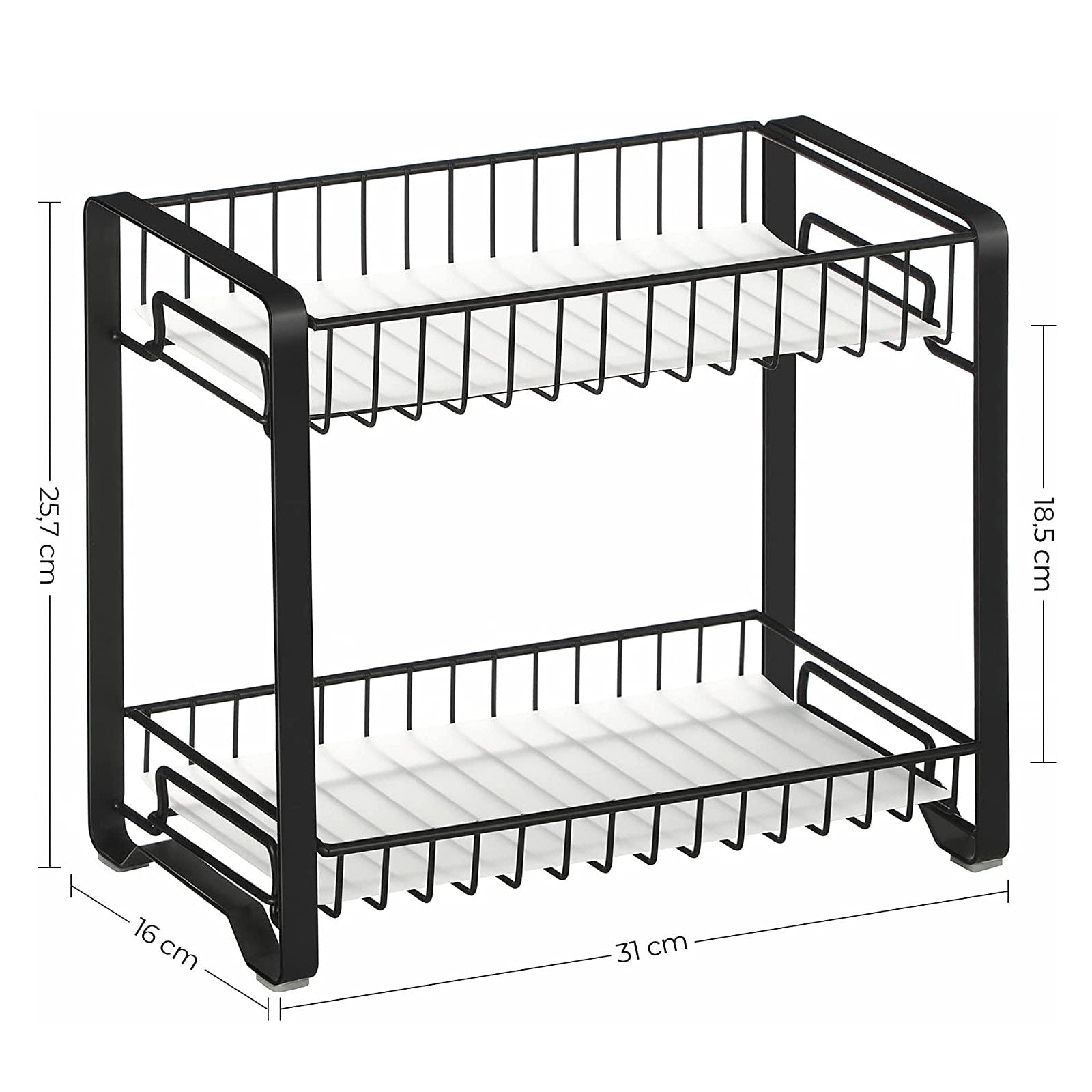 Kräuterregal - Kitchen Rack - Arbeitsplatte Organizer - Badezimmerregal - Schwarz