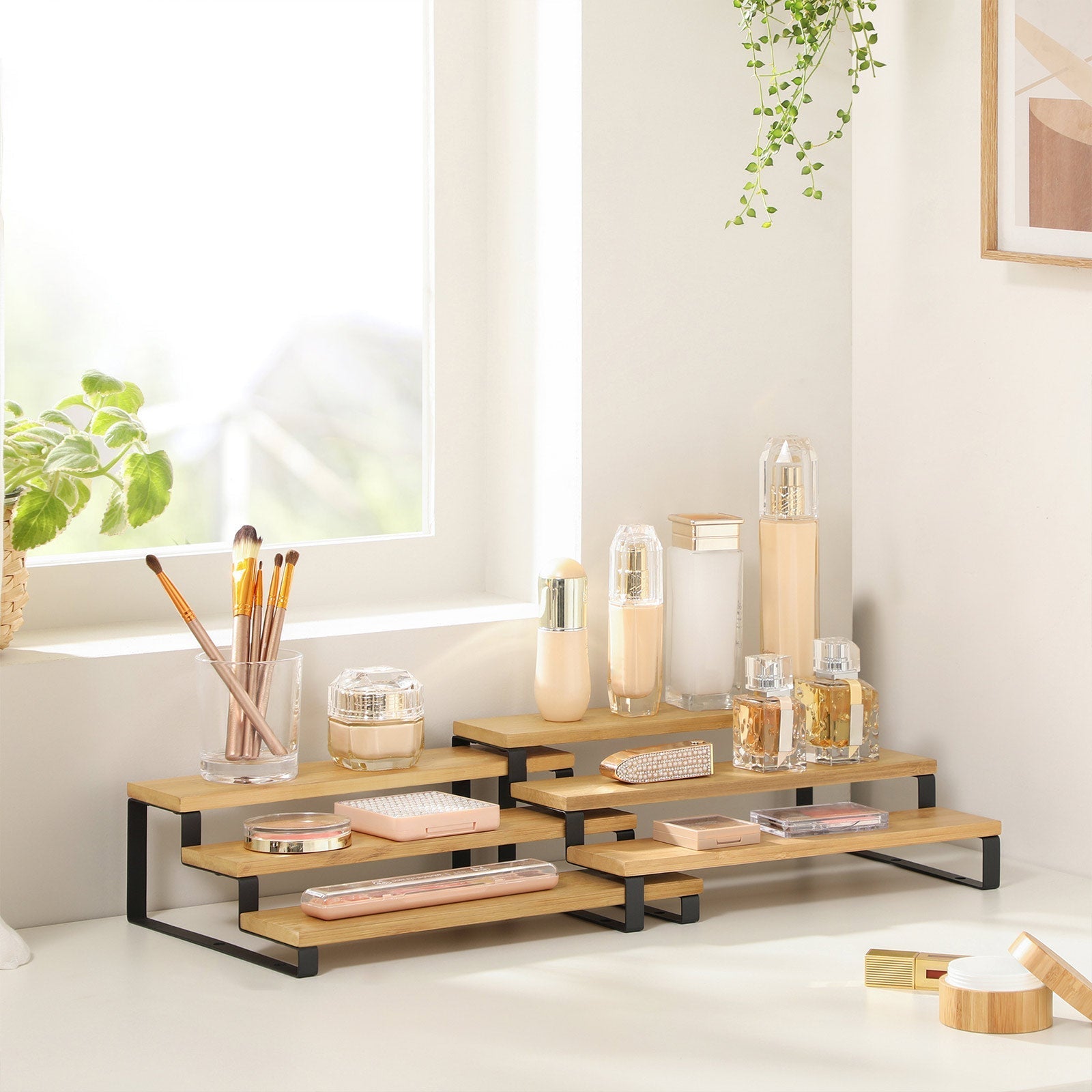 Bambusgewürzregal - Küchenständer - 2 - Natural/Schwarz