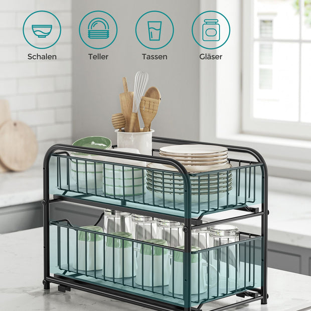 Küchengastorganisator - stapelbar - klassisch schwarz