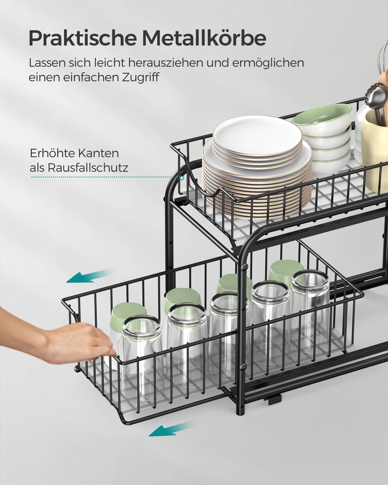 Küchengastorganisator - stapelbar - klassisch schwarz