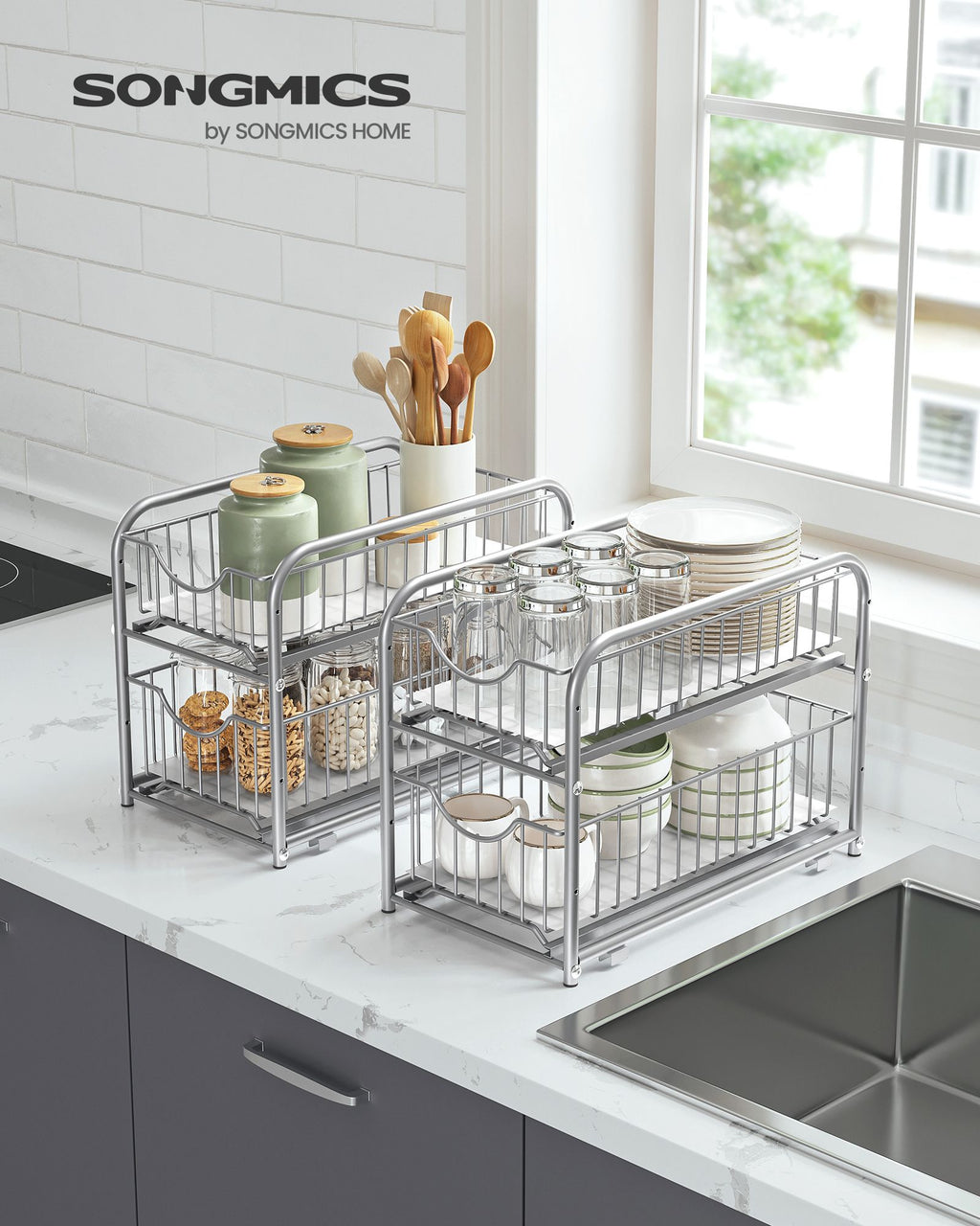 Küchengastorganisator - 2 - Metallic Silber