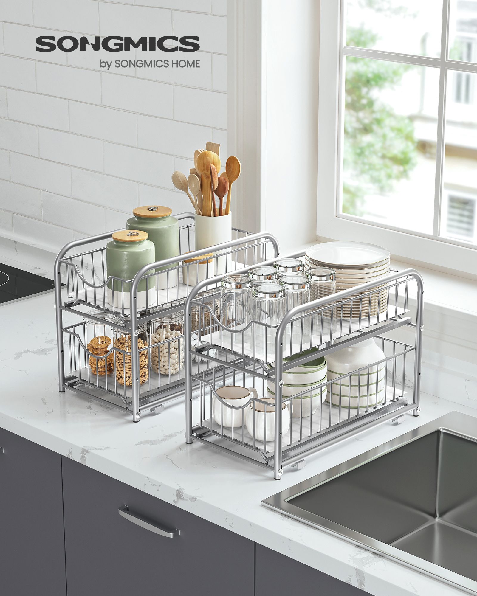 Küchengastorganisator - 2 - Metallic Silber