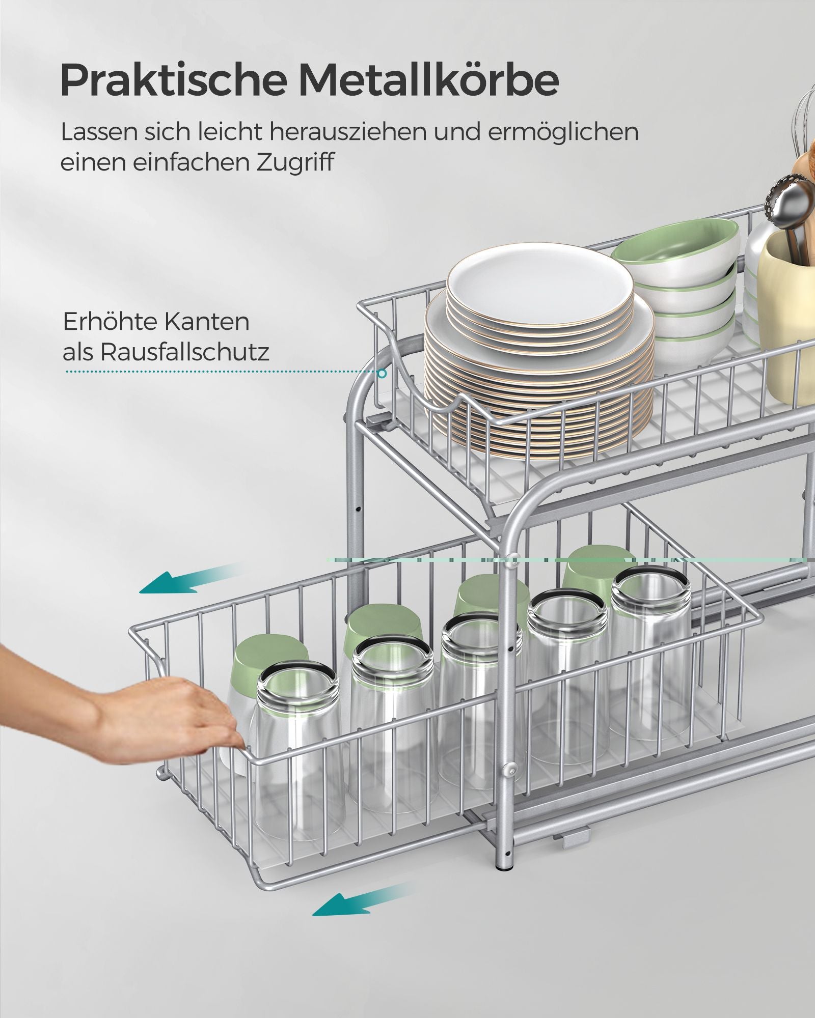 Küchengastorganisator - 2 - Metallic Silber