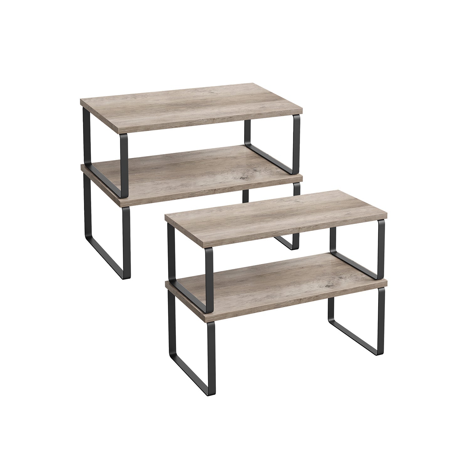 Kräuter-Rack-Set von 4-Metal-Rahmen-Ink-Schwarz-Vintage-Braun