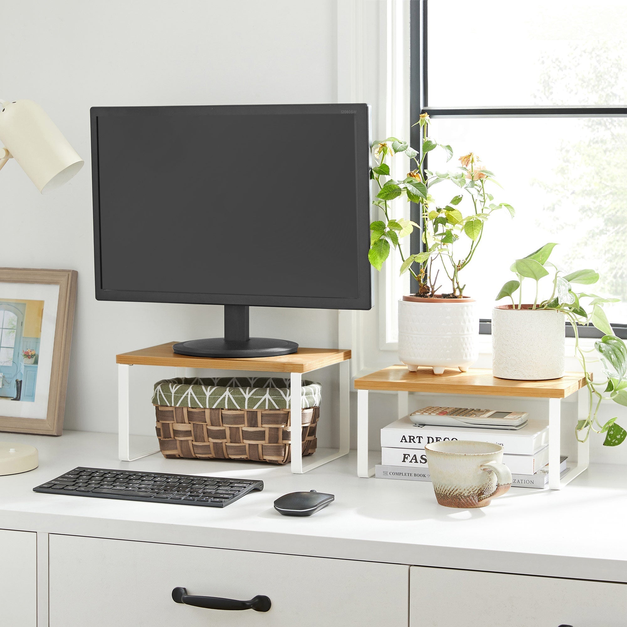 Kräuterregale - Küchenboards - Küchenorganisatoren - 2 - Metallrahmen - Weiß / natürlich