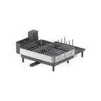 Rack mit silbergrauem Besteckhalter abtropfen lassen