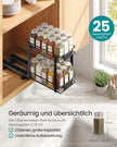 Kruidenrek - Uittrekbaar met 2 Niveaus - Staal Verstelbaar - Zwart - 27 x 15,2 x 23,8 cm