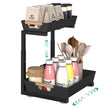 Gootsteenorganizer - L-vormig voor Onderkast - Uittrekbaar - Inktzwart - 40 x 29,5 x 41,5 cm