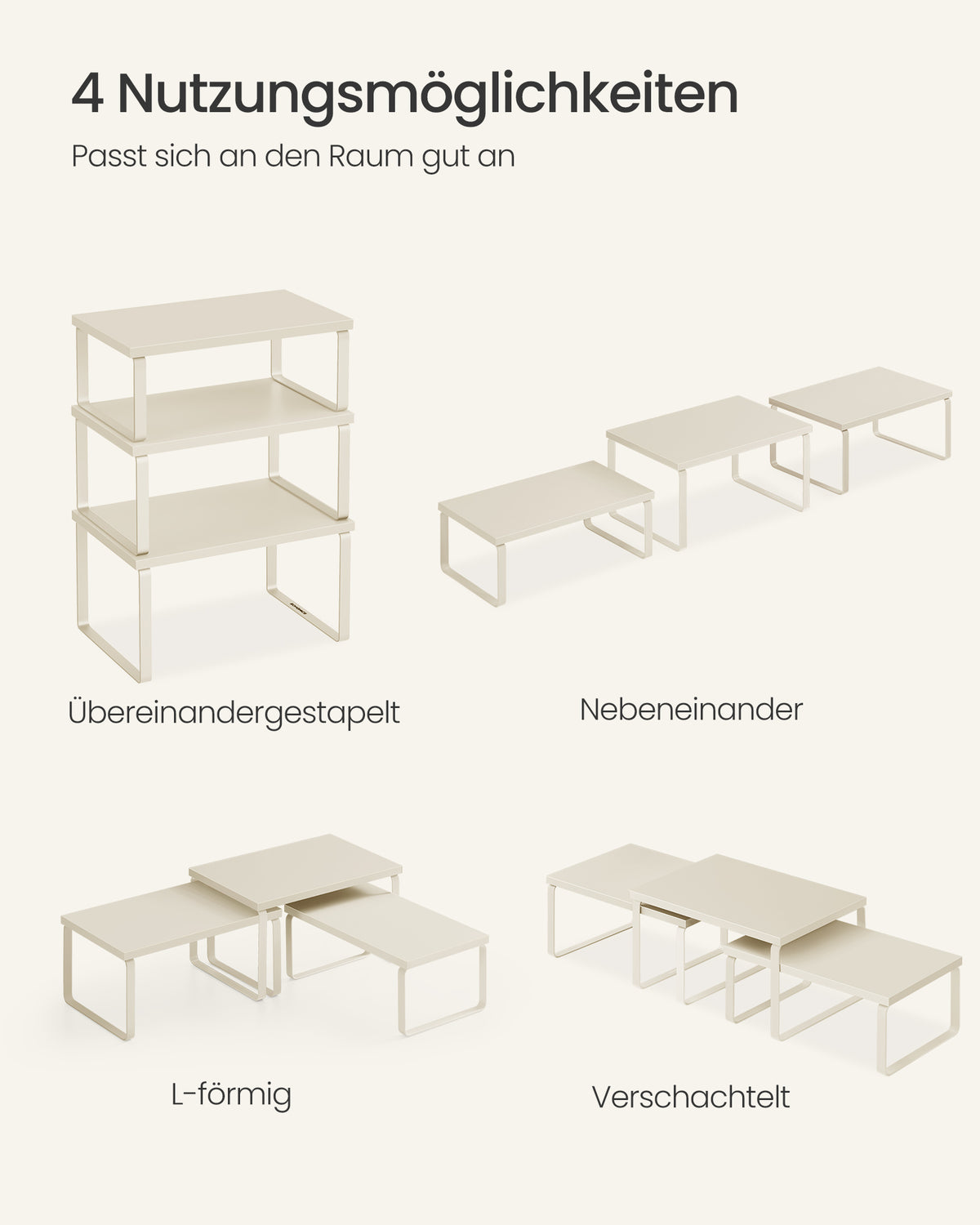 Kruidenrek – Set van 3 – Stapelbaar – Metaal en Hout – Licht Warmwit