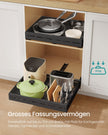 Uittrekbare Kastlades – Set van 2 – In Breedte Verstelbaar 30-51,5 cm – 42 cm Diep – Inktzwart
