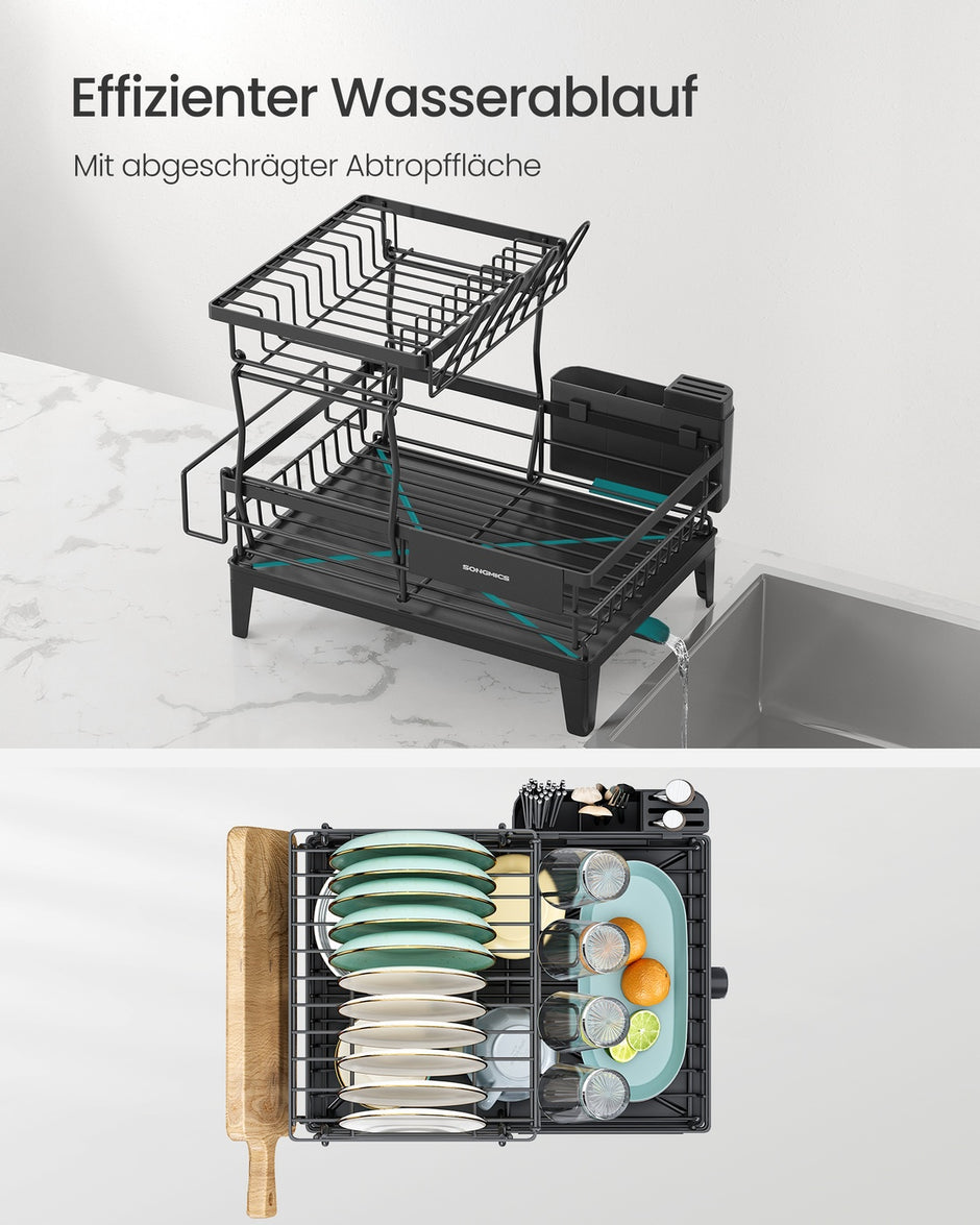 Afdruiprek 2 niveaus - Ruime capaciteit - Keuken organizer