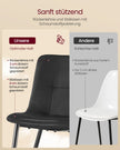 Eetkamerstoelen – Set van 2 – Fluweel – Metalen Poten – Inktzwart