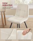 Eetkamerstoelen – Set van 2 – Fluweel – Metalen Poten – Greige
