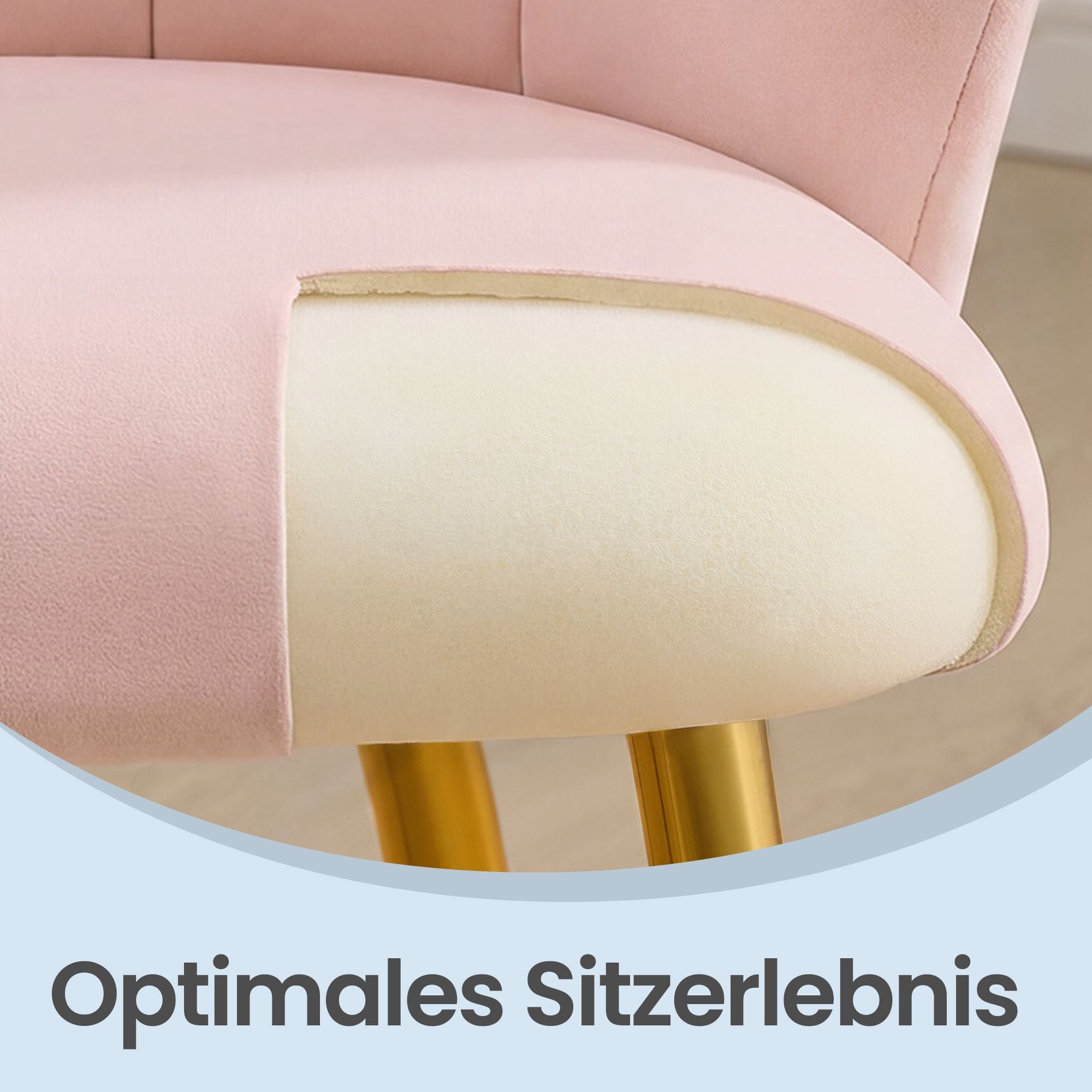 Eetkamerstoel - Bloemvormige Rugleuning - Fluweel - Stalen Poten - Roze