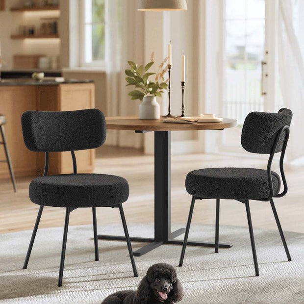 Esszimmerstuhl Set von 2 mit Membranoberfläche Tinte -Black
