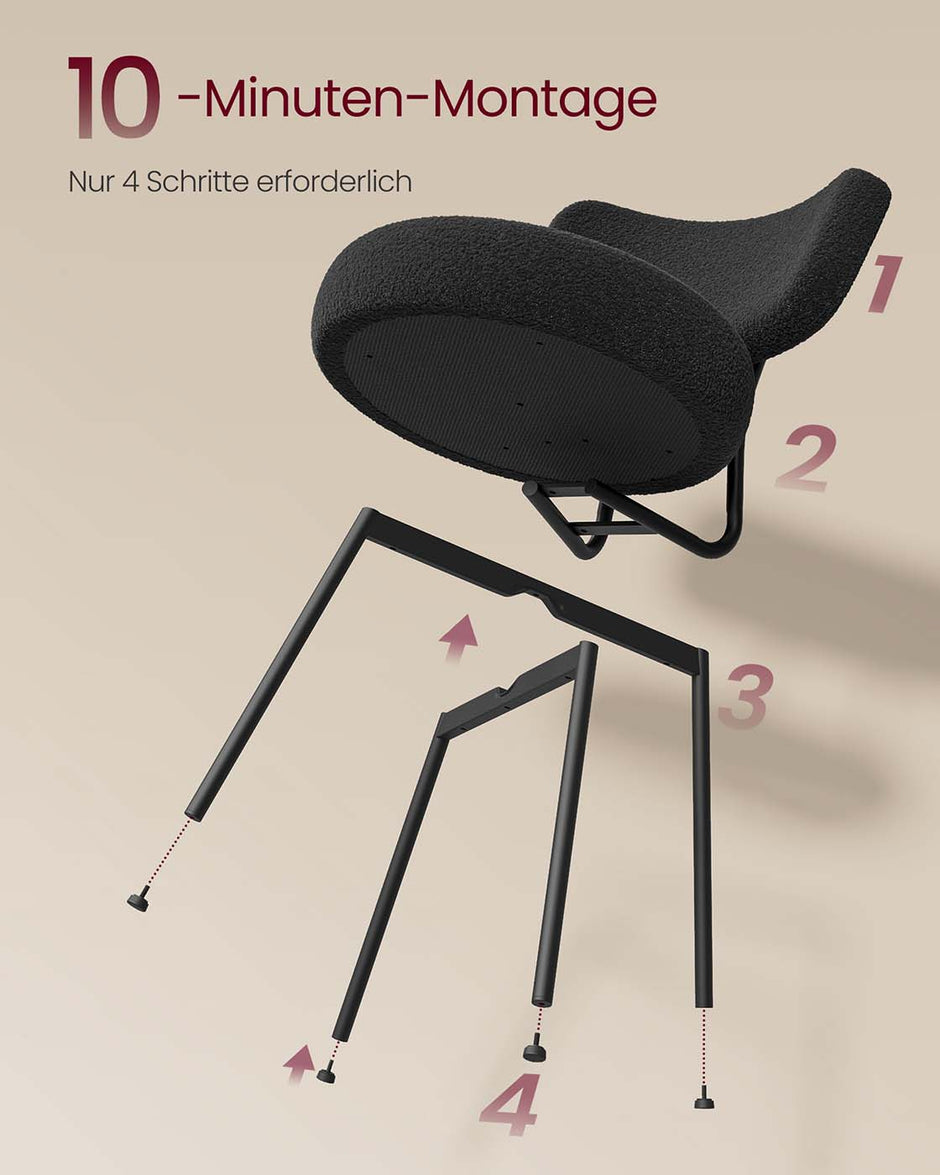 Esszimmerstuhl Set von 2 mit Membranoberfläche Tinte -Black