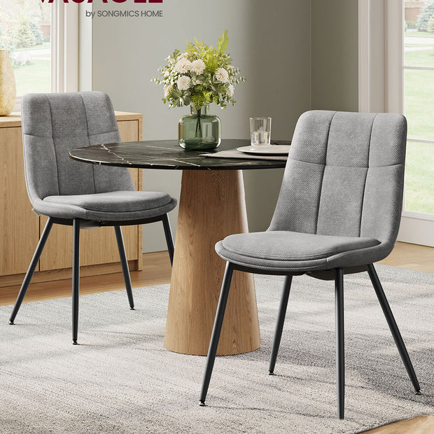 Esszimmerstuhl 2 Stück - Doppelkissen - Taube grau - Set