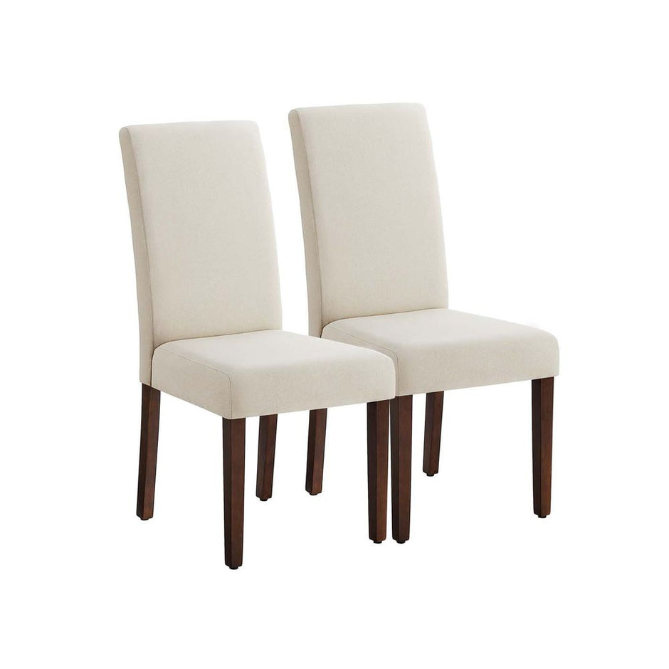 Eetkamerstoelen set van 2 – Duifgrijs – Rubberhout en multiplex – Hoge rugleuning