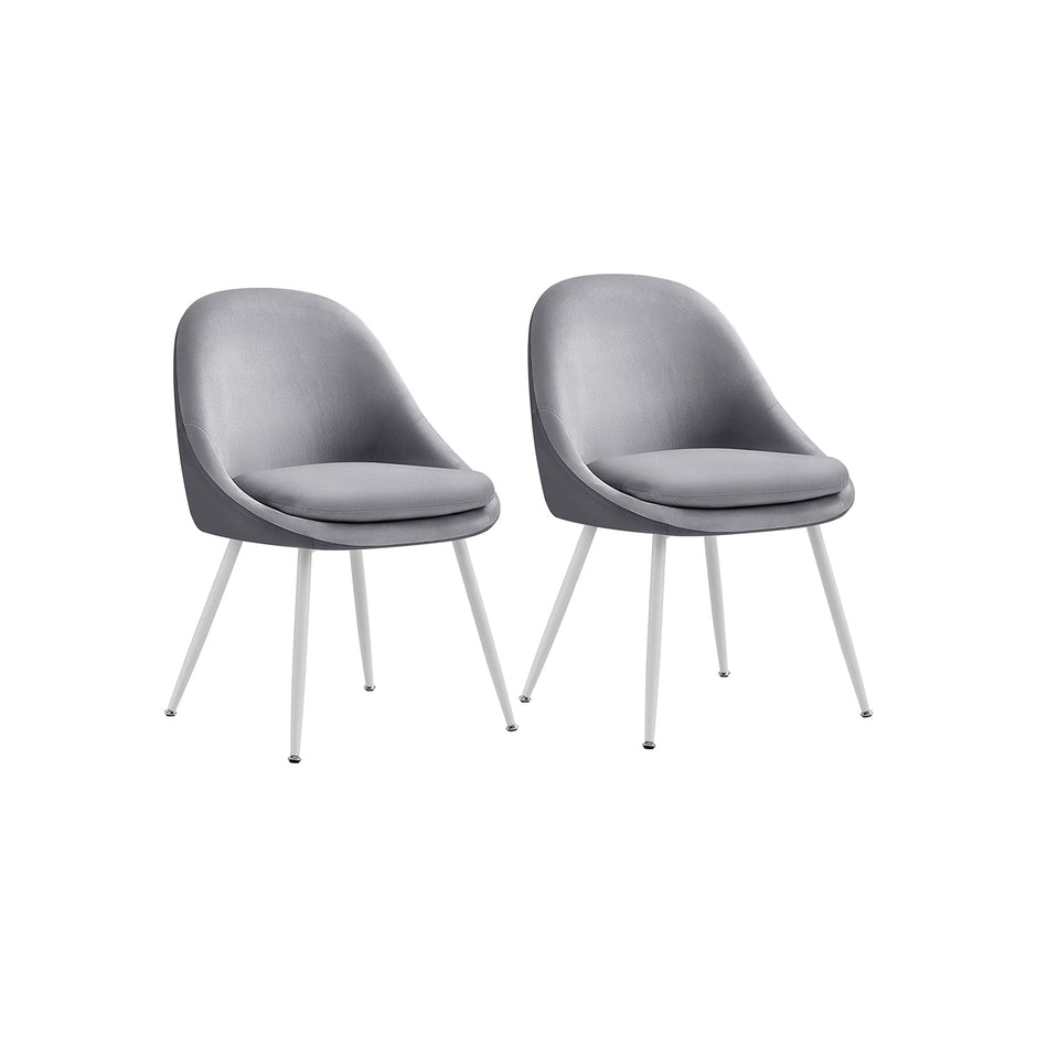 Esszimmerstuhl Set von 2 mit Kissen Pastellrosa und Wolke weiß