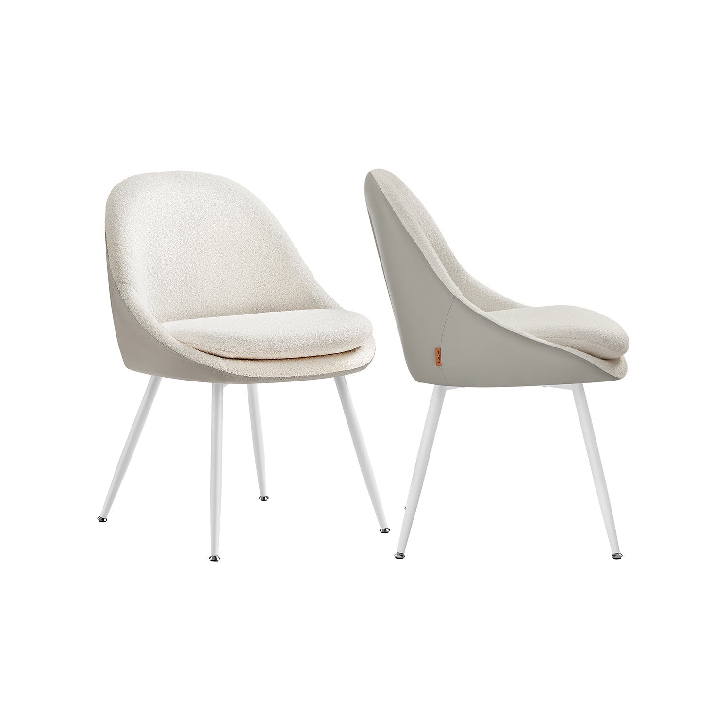 Esszimmerstuhl Set von 2 mit Kissen Pastellrosa und Wolke weiß