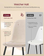 Speisesaalstab Set von 4 aus Chenillestof Crèmewit