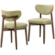 Eetkamerstoel - 2-Delige Set met Massief Houten Poten - Olijfgroen - 50 x 51 x 82 cm