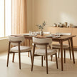 Eetkamerstoelen - Set van 4 - Ergonomische Rugleuning - Massief Hout - Beige
