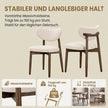 Eetkamerstoelen - Set van 4 - Ergonomische Rugleuning - Massief Hout - Beige