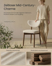 Eetkamerstoel - 2-Delige Set met Massief Houten Poten - Cappuccinobeige - 51 x 50 x 82 cm