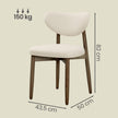 Eetkamerstoelen - Set van 6 - Ergonomische Rugleuning - Massief Hout - Beige