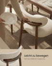 Eetkamerstoel - 2-Delige Set met Massief Houten Poten - Cappuccinobeige - 51 x 50 x 82 cm